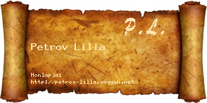 Petrov Lilla névjegykártya